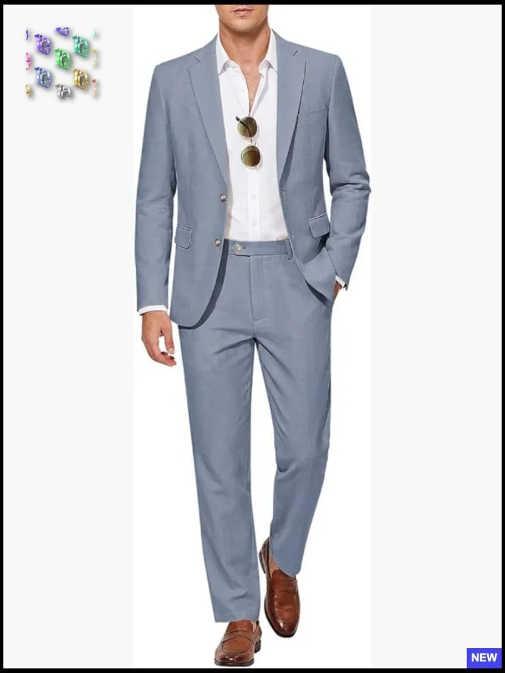 Lightweight Linen Suit Blazer Pants Set Classic Elegant Business Casual Wedding